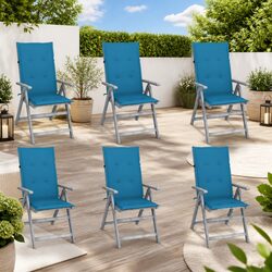 Outdoor Reclining Chairs Set 6 pcs Garden Armchairs with Cushions Acacia