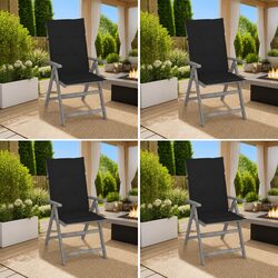 Outdoor Reclining Chairs Set 4 pcs Garden Armchairs with Cushions Acacia Wood