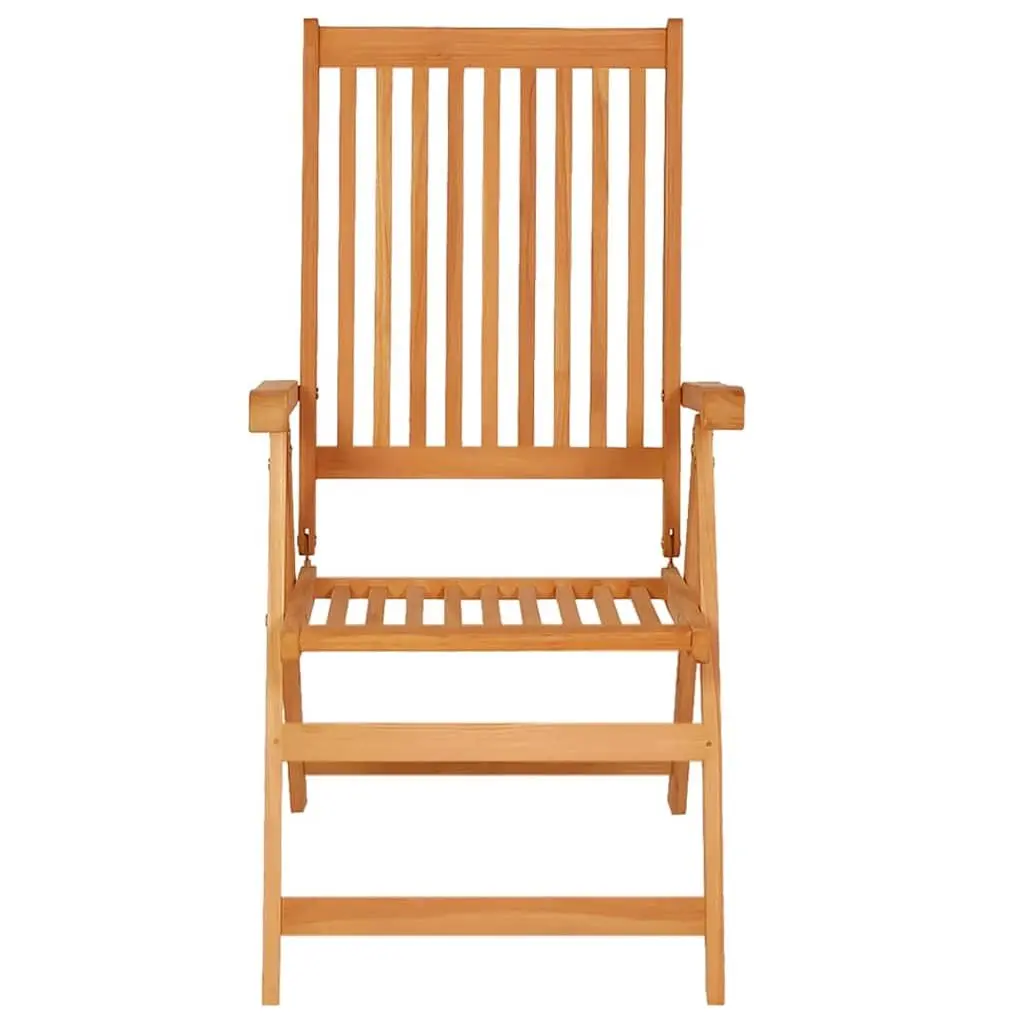 Teak Wood Outdoor Garden Chairs Set 6 Piece Reclining Lightweight Foldable with Cushions