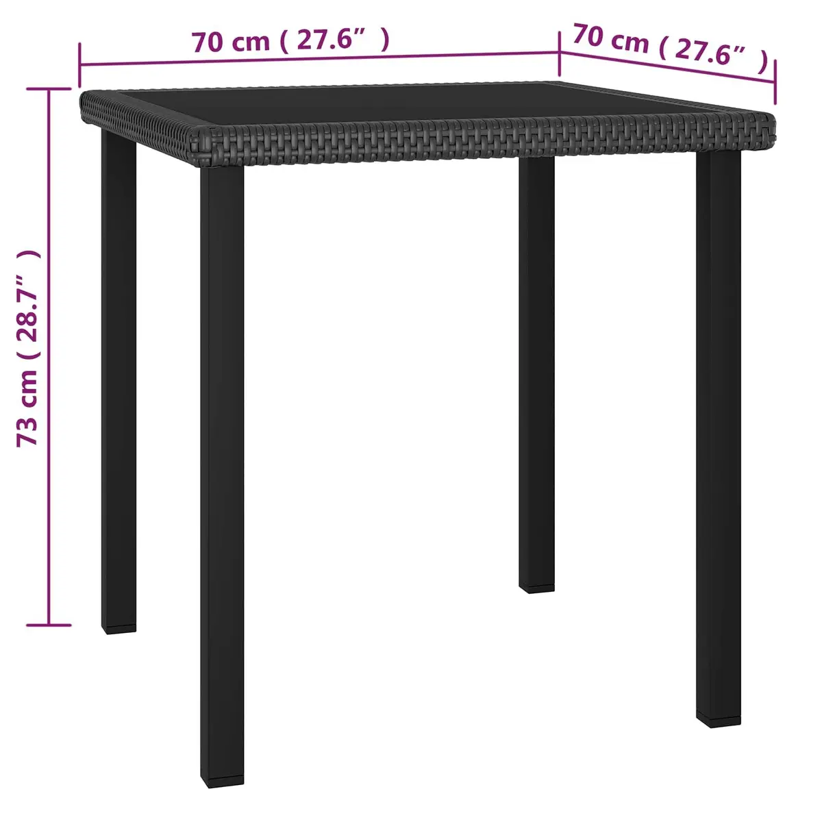 5 Piece Garden Dining Set Steel Frame Weather-Resistant PE Rattan Black