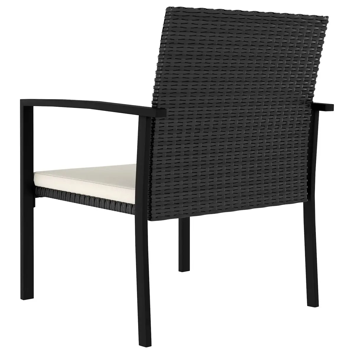 5 Piece Garden Dining Set Steel Frame Weather-Resistant PE Rattan Black