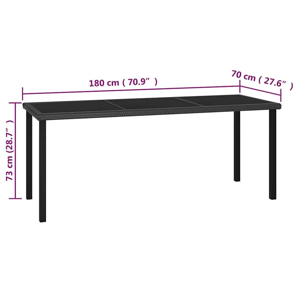 7 Piece Outdoor Garden Dining Set Patio Table Chairs Black Rattan Furniture