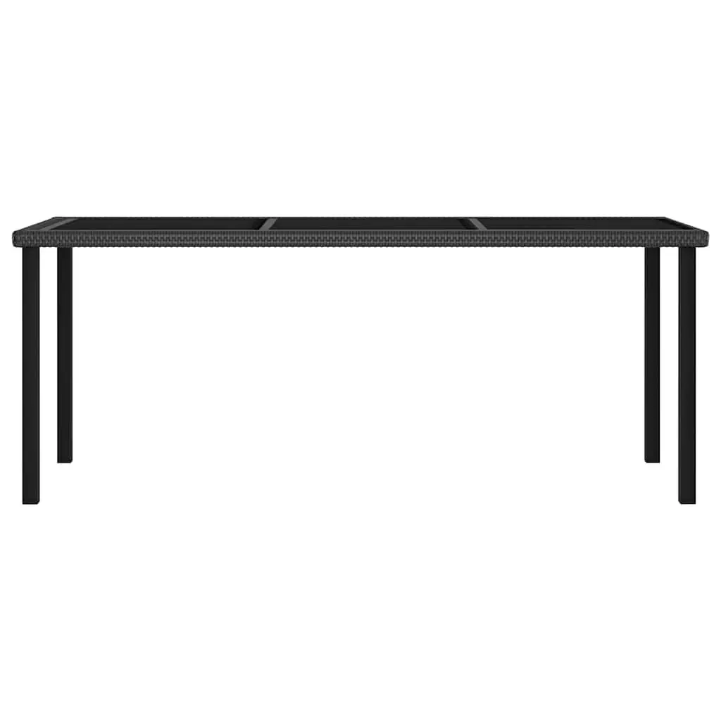 7 Piece Outdoor Garden Dining Set Patio Table Chairs Black Rattan Furniture