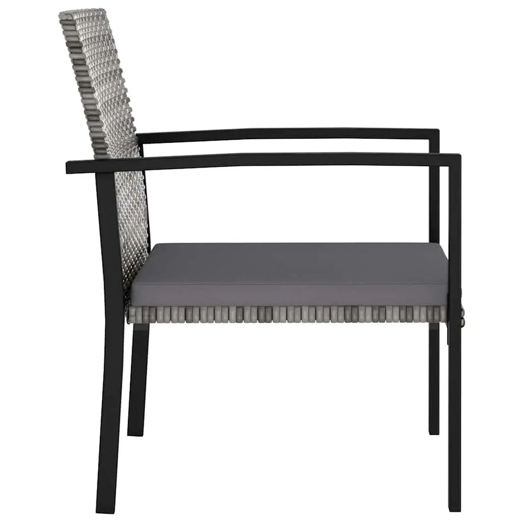 5 Piece Garden Dining Set Poly Rattan Grey Outdoor Furniture Patio Table Chairs