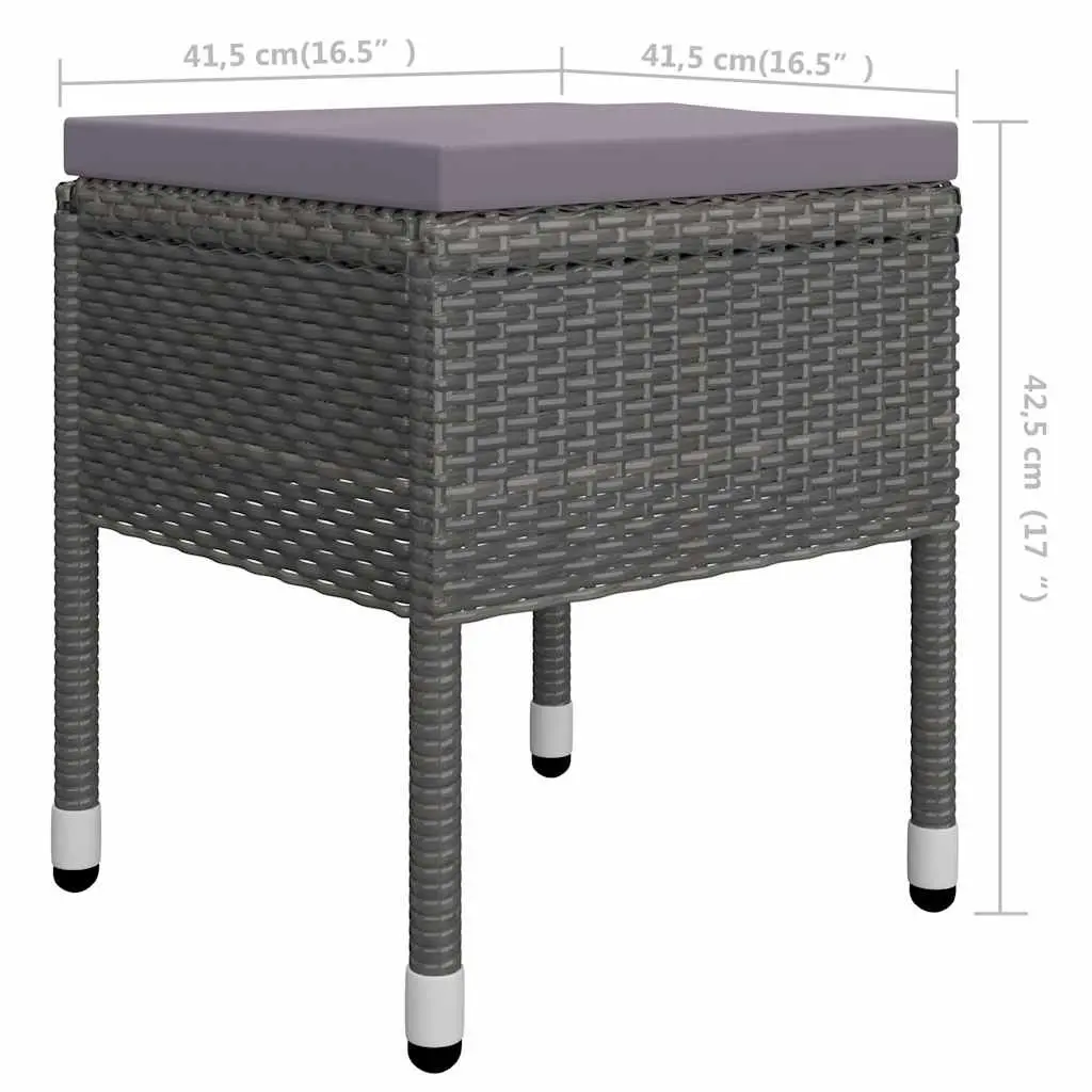 Garden Dining Set 5 Piece Outdoor Furniture Table Chairs Stools Grey