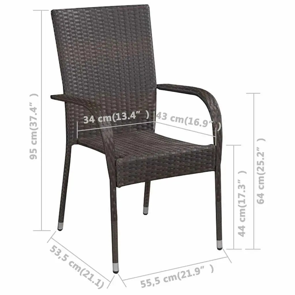 Garden Dining Set 3 Piece Outdoor Table Chairs Brown Acacia Wood Rattan