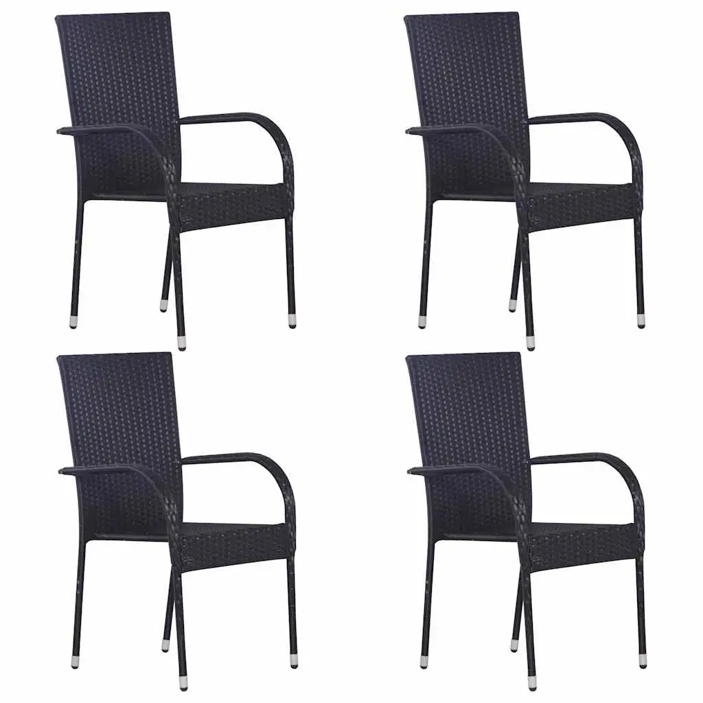 5 Piece Garden Dining Set Outdoor Table Chairs Black Patio Furniture