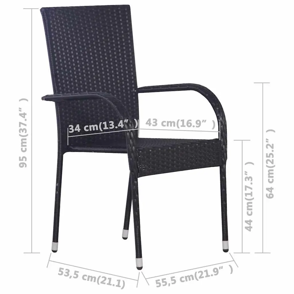 5 Piece Garden Dining Set Outdoor Table Chairs Black Patio Furniture