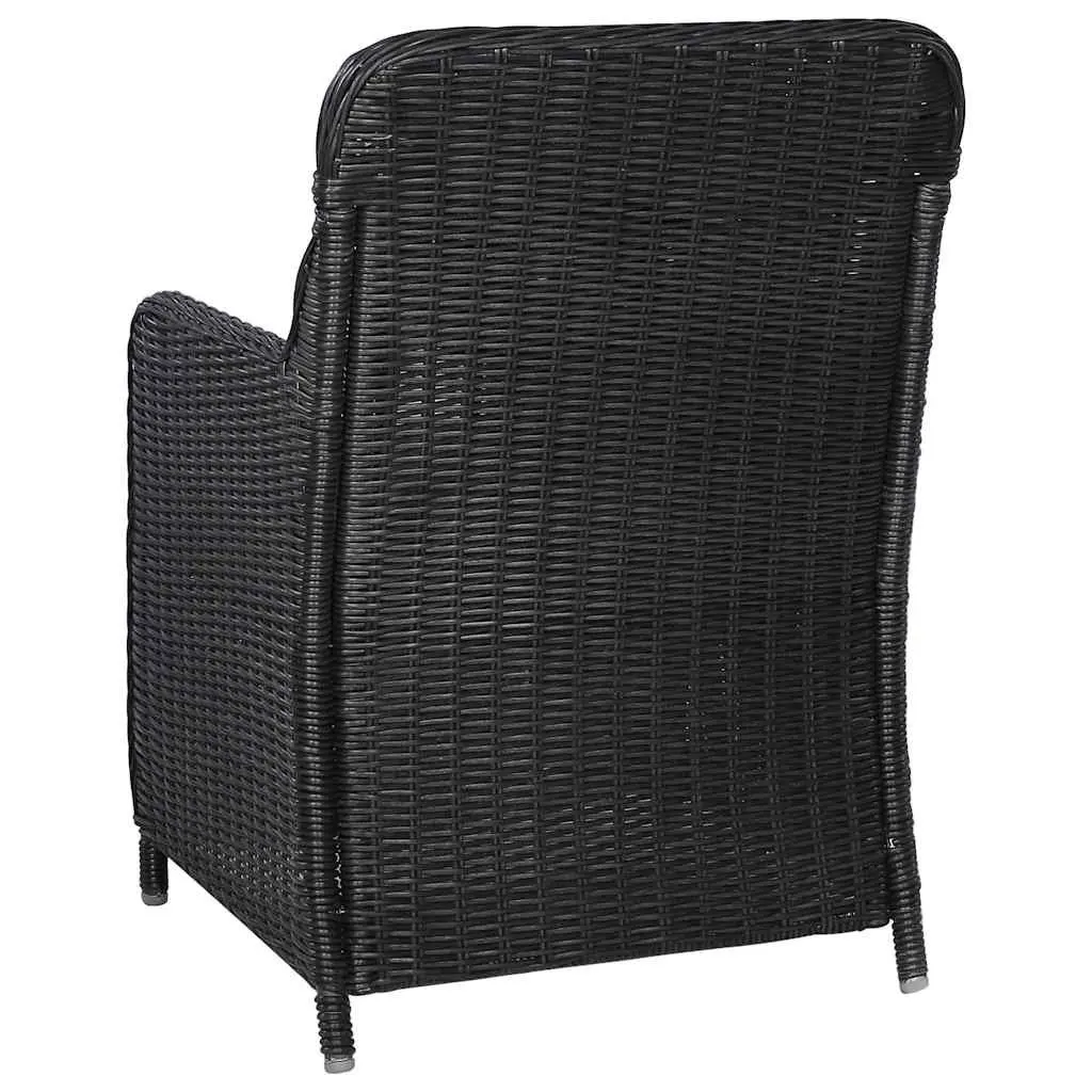 5 Piece Garden Dining Set Black Outdoor Furniture Table Chairs with Cushions
