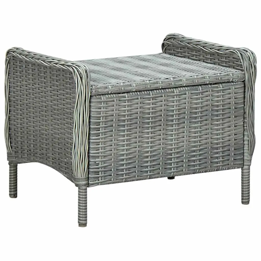 Garden Dining Set 5 Piece Outdoor Furniture Table Chair Stool Grey