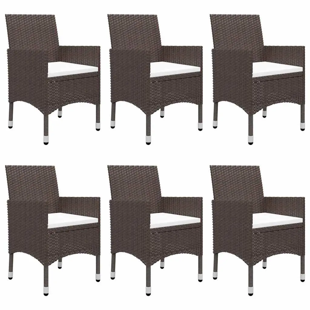 Garden Dining Set 7 Piece Brown Acacia Wood Table and Chairs Outdoor Furniture