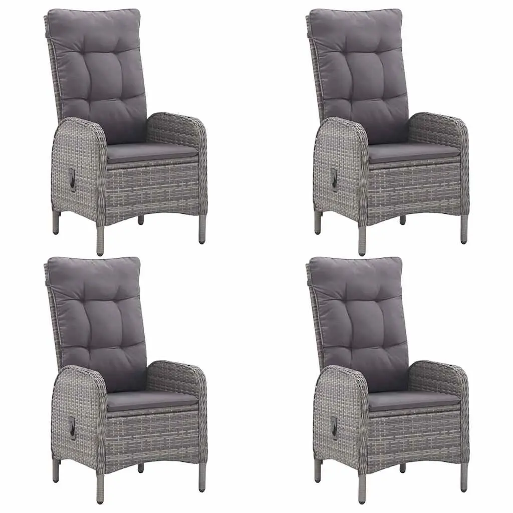 Garden Dining Set 5 Piece Grey Outdoor Furniture Table Chairs Patio Rattan
