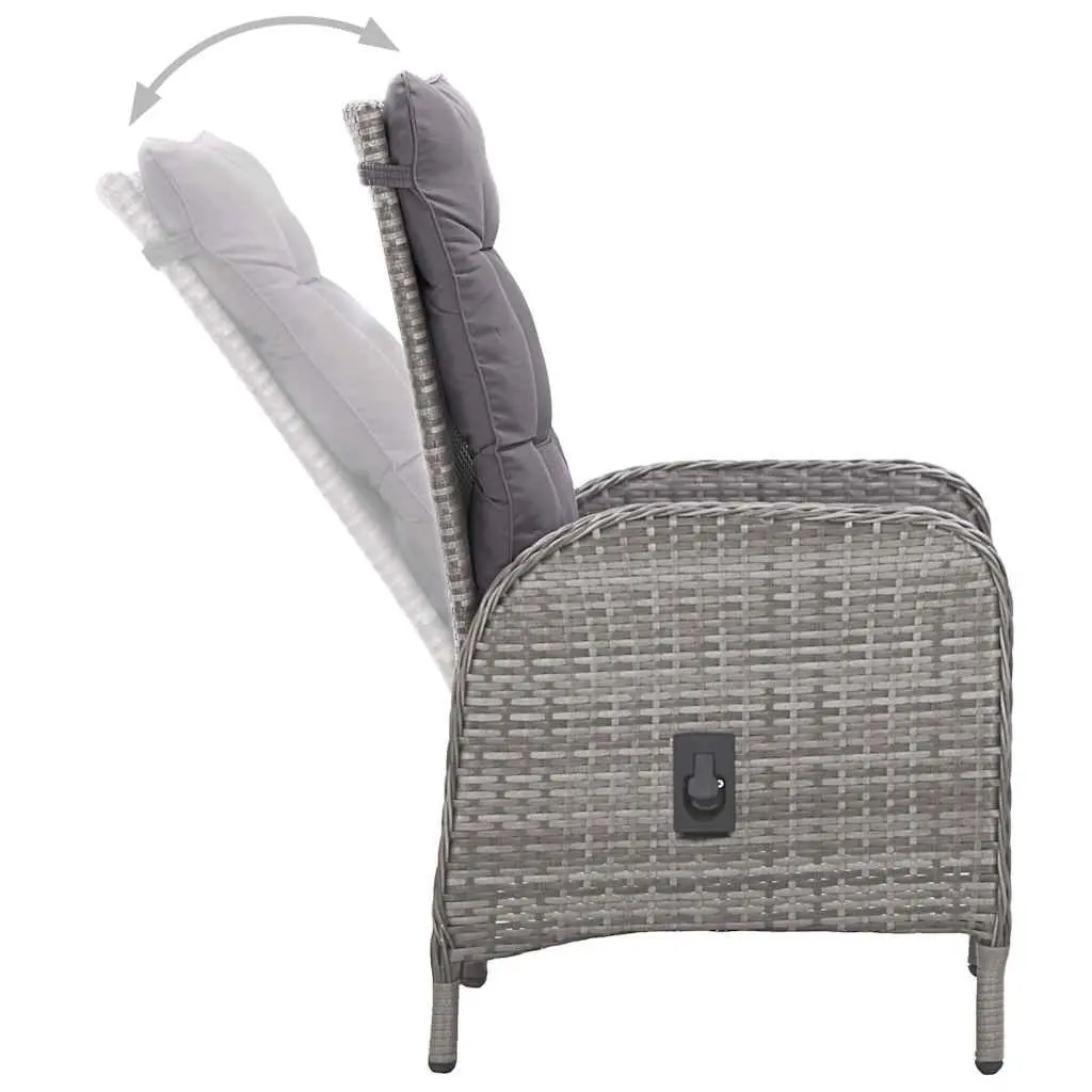 Garden Dining Set 5 Piece Grey Outdoor Furniture Table Chairs Patio Rattan