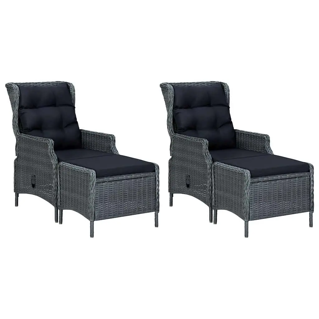 7 Piece Outdoor Dining Set Garden Table Chairs Stool Grey Furniture Patio