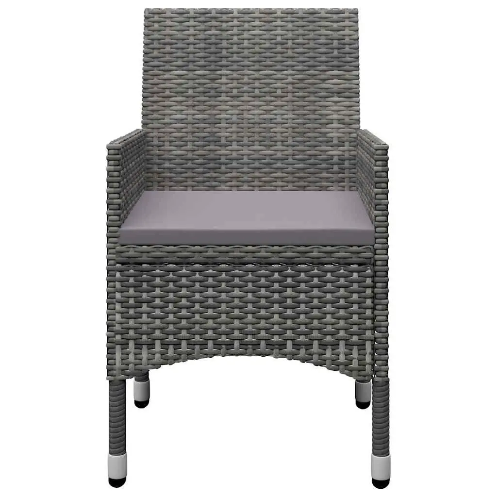 7 Piece Outdoor Dining Set Grey Garden Furniture Table Chairs with Cushions