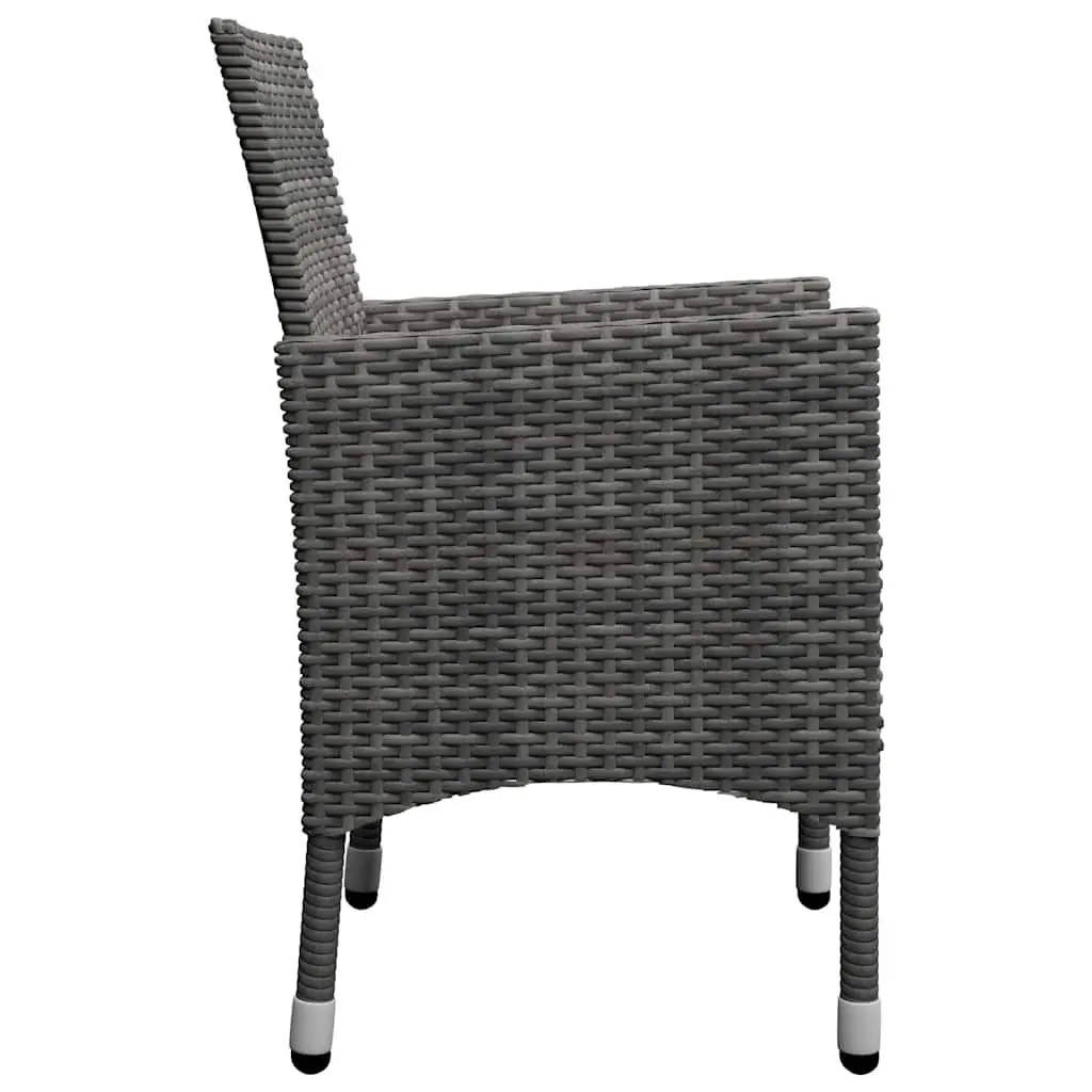 7 Piece Outdoor Dining Set Grey Garden Furniture Table Chairs with Cushions