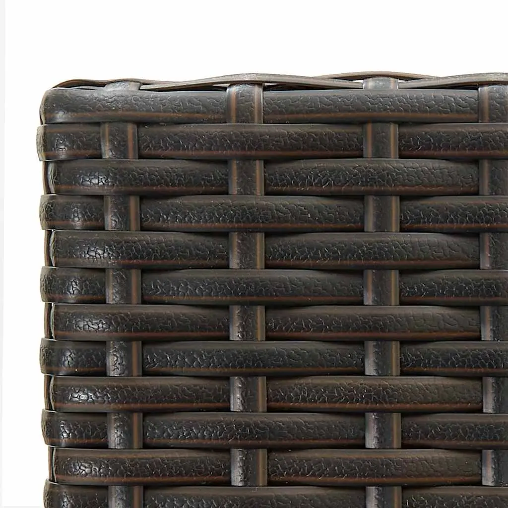 7 Piece Garden Bar Set Brown Acacia Wood Steel PE Rattan Patio Outdoor Furniture