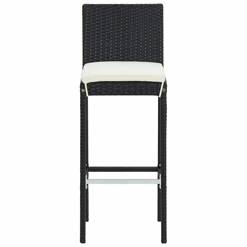5 Piece Garden Bar Set with Cushions Outdoor Patio Furniture Black