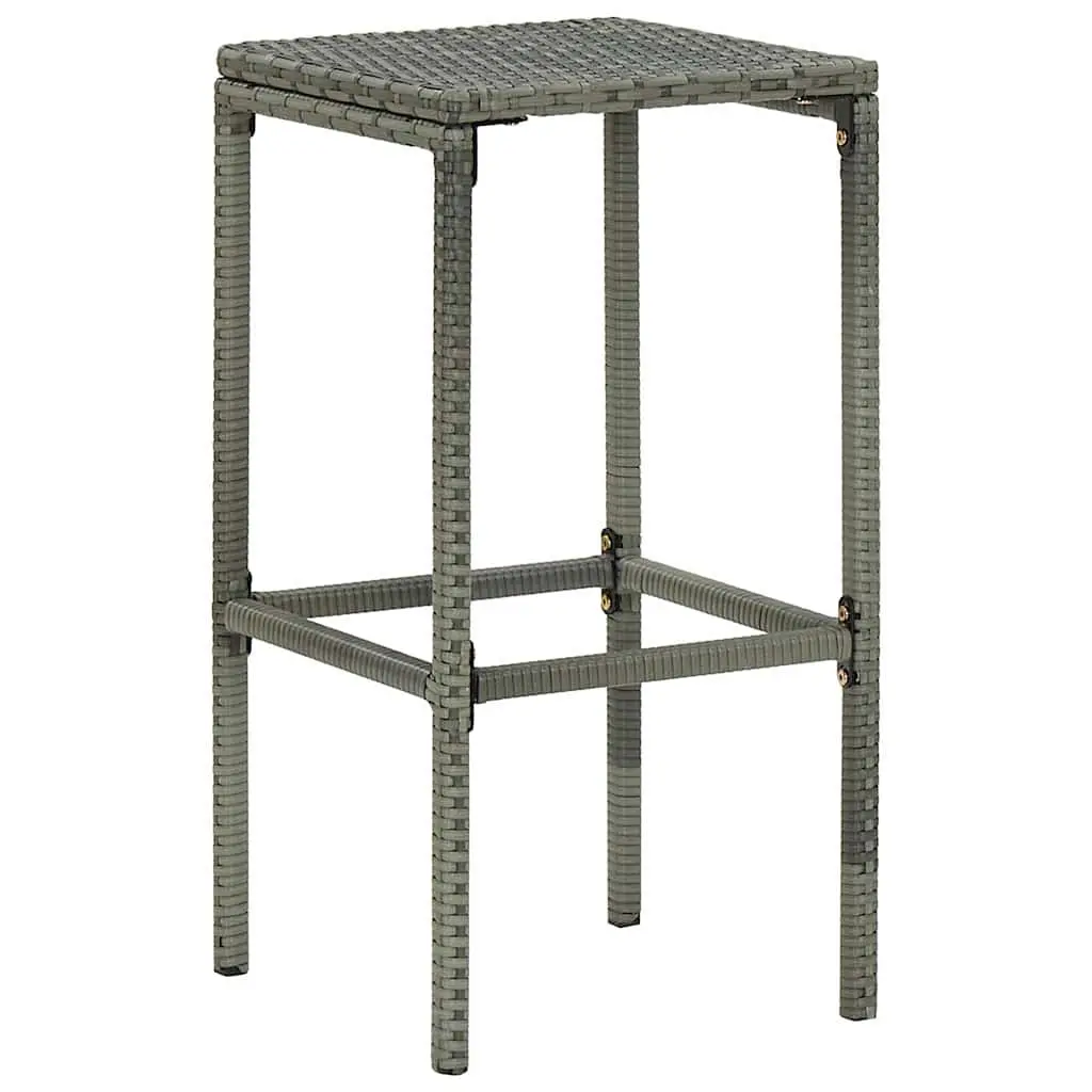 7 Piece Garden Bar Set with Cushions Grey Outdoor Patio Furniture