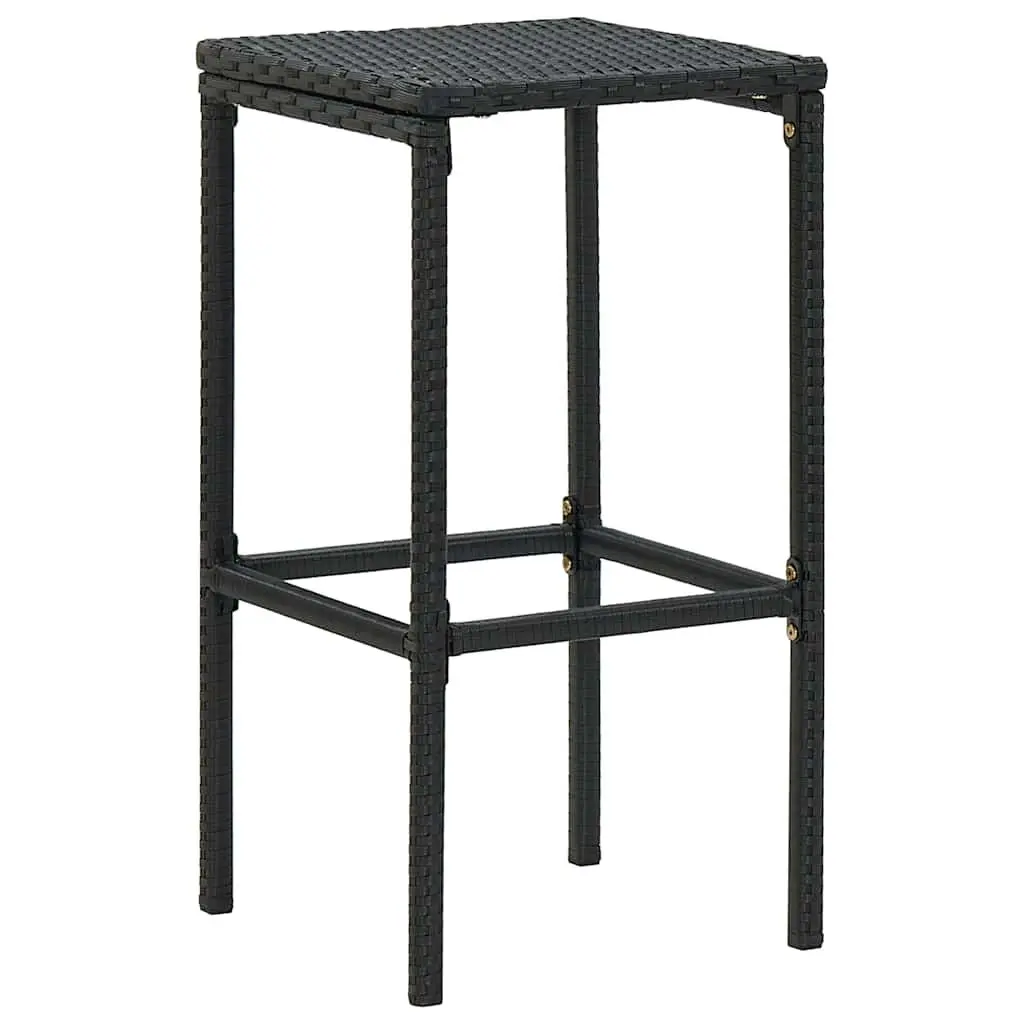 7 Piece Outdoor Garden Bar Set with Cushions Black Patio Furniture Dining