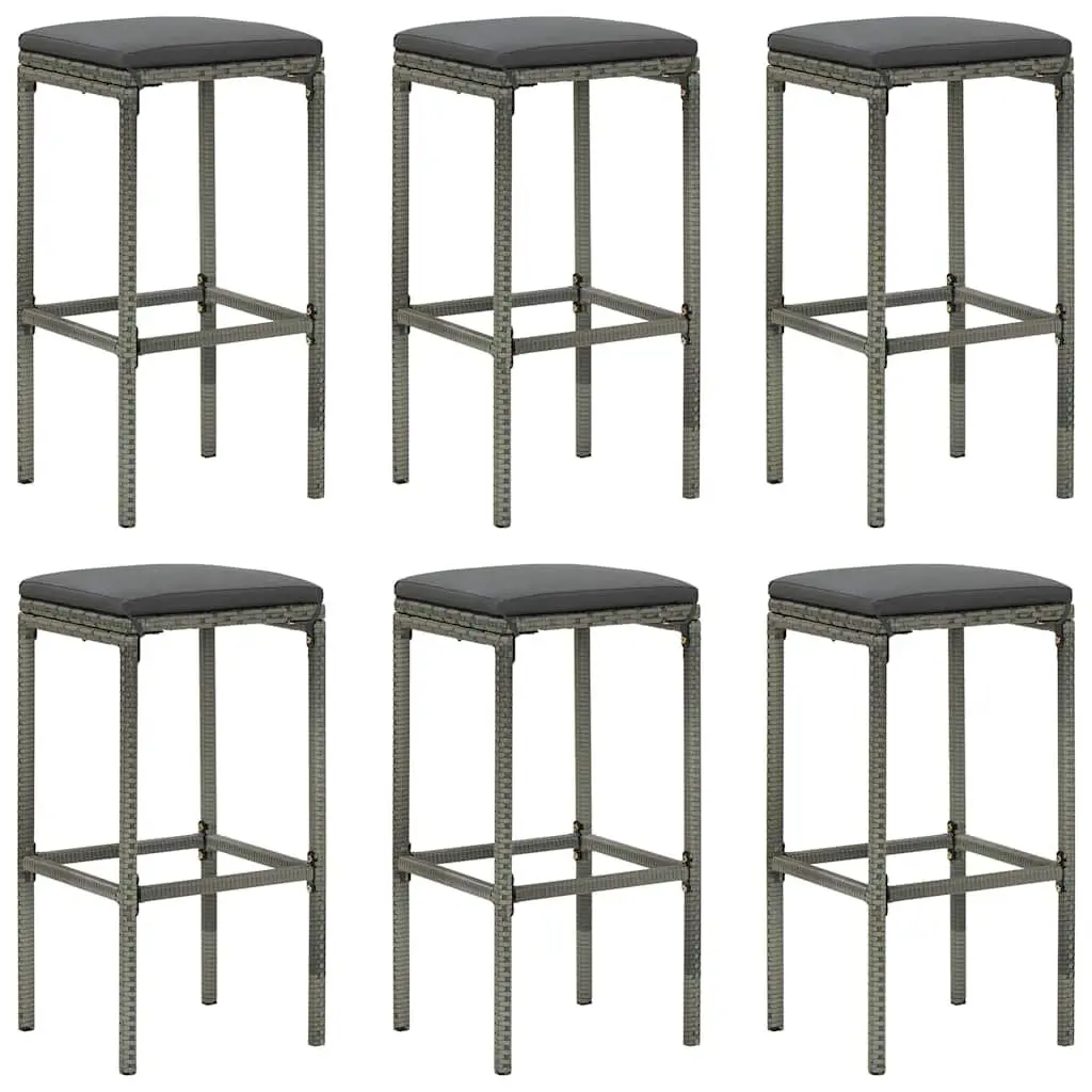 Garden Bar Set 7 Piece Outdoor Patio Furniture with Cushions Grey