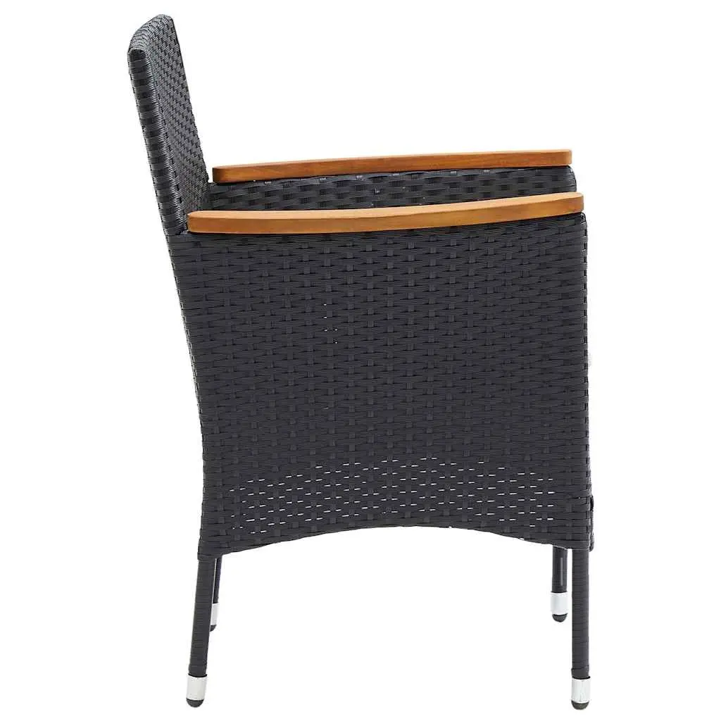 5 Piece Garden Dining Set Black Outdoor Furniture Table Chairs Patio Seating