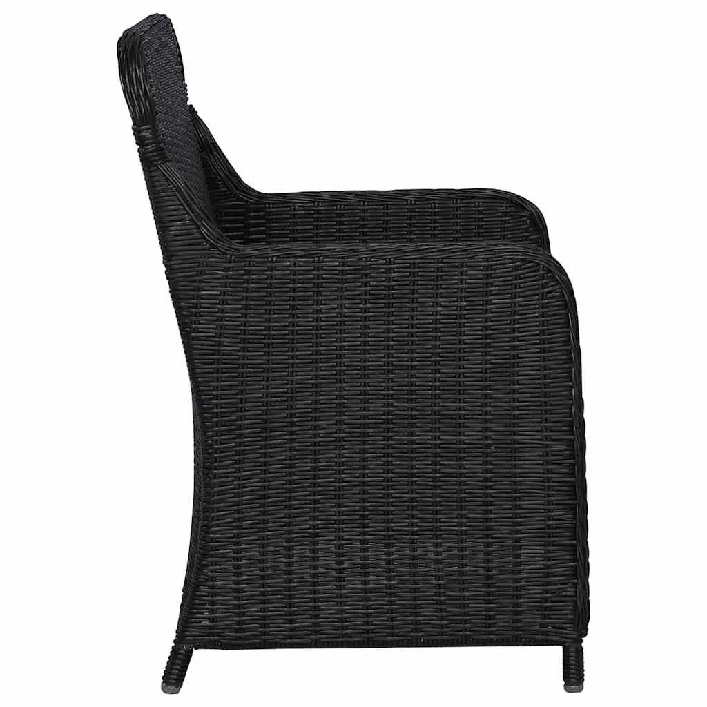 Garden Dining Set 5 Piece Black Outdoor Furniture Table Chairs Patio Dining