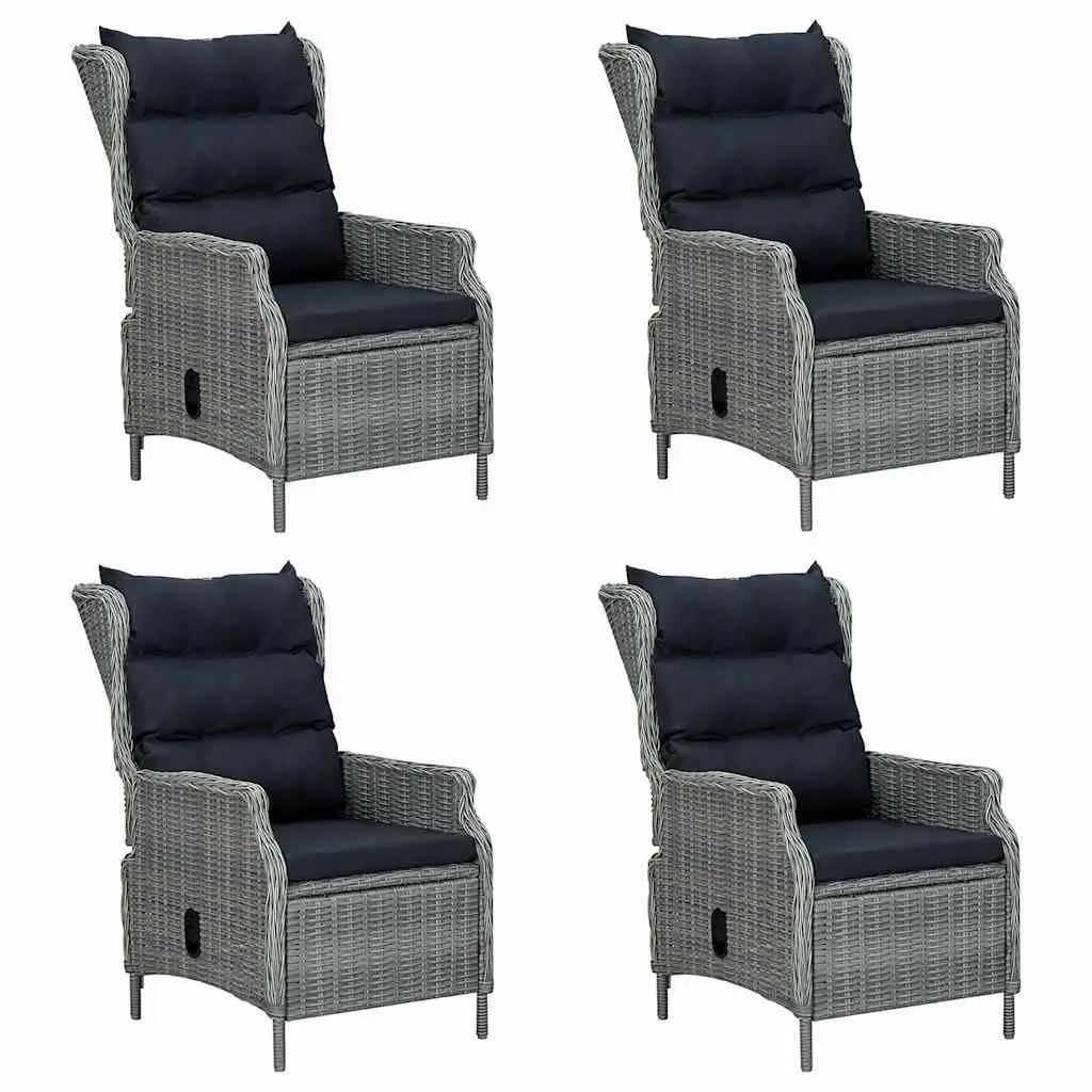 5 Piece Garden Dining Set Outdoor Table Chairs Grey Patio Furniture