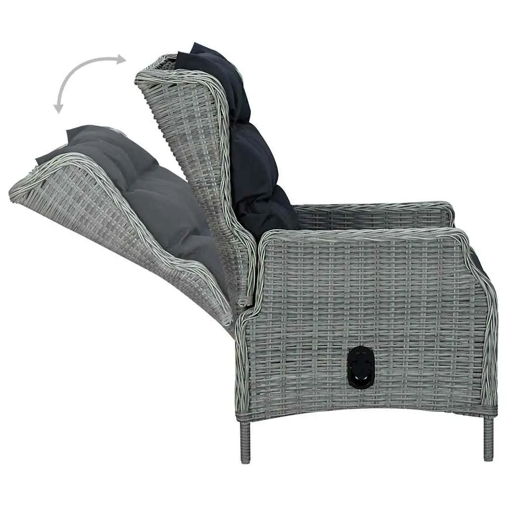 5 Piece Garden Dining Set Outdoor Table Chairs Grey Patio Furniture