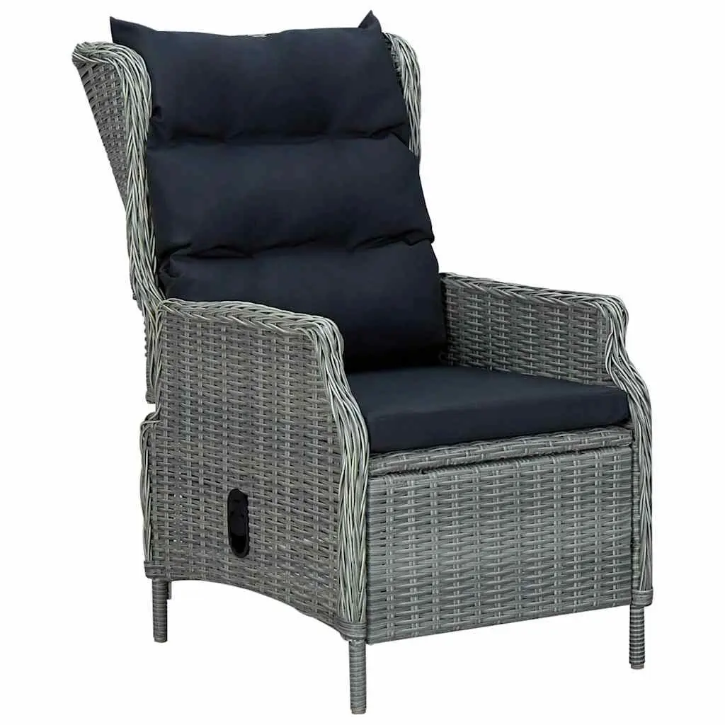 5 Piece Garden Dining Set Outdoor Table Chairs Grey Patio Furniture