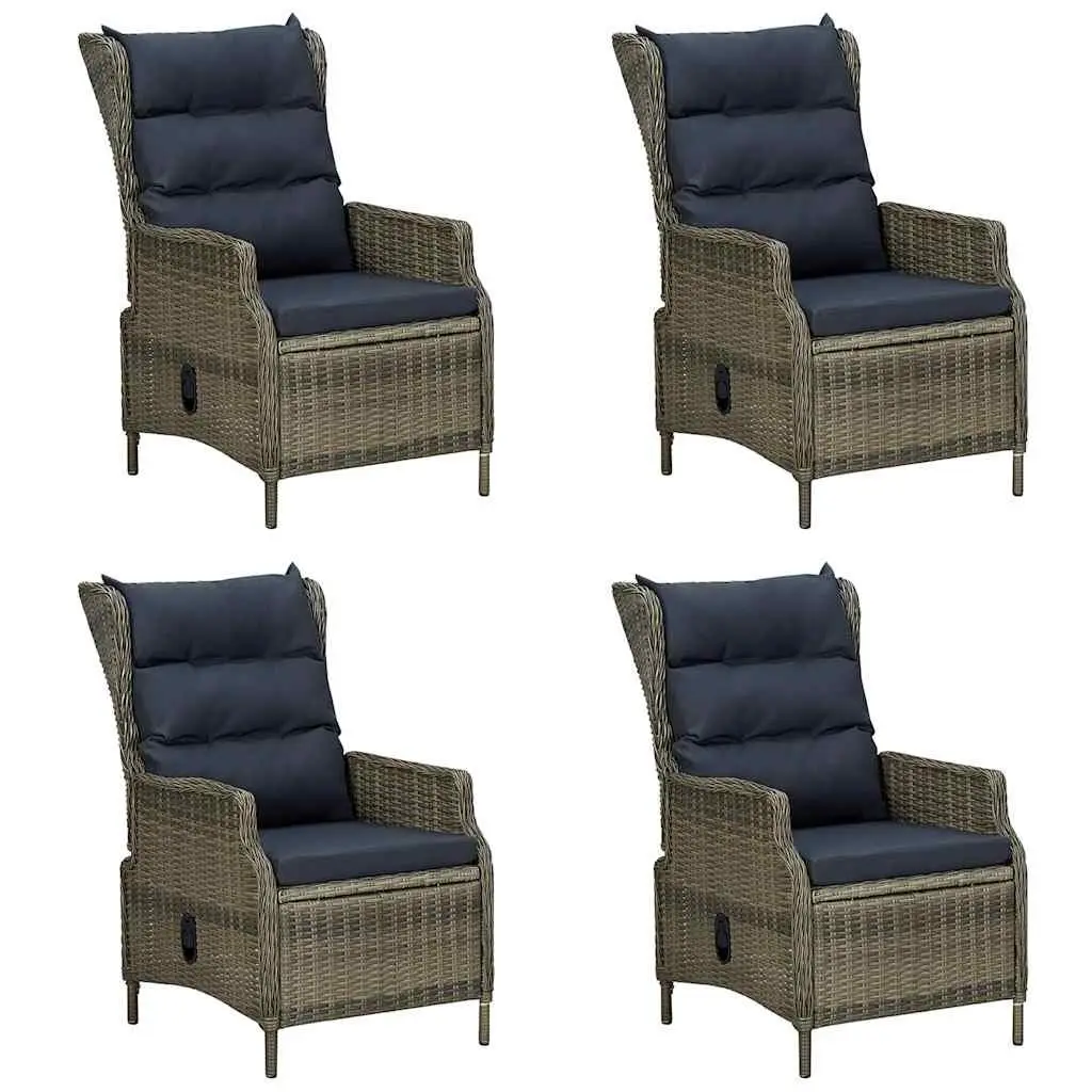 5 Piece Garden Dining Set Outdoor Table Chairs Brown Acacia Wood PE Rattan