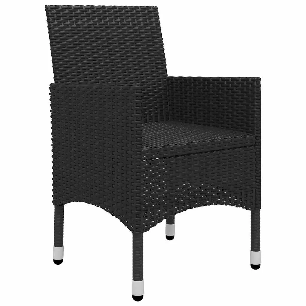 7 Piece Garden Dining Set Black Outdoor Table Chairs Rattan PE Patio Furniture