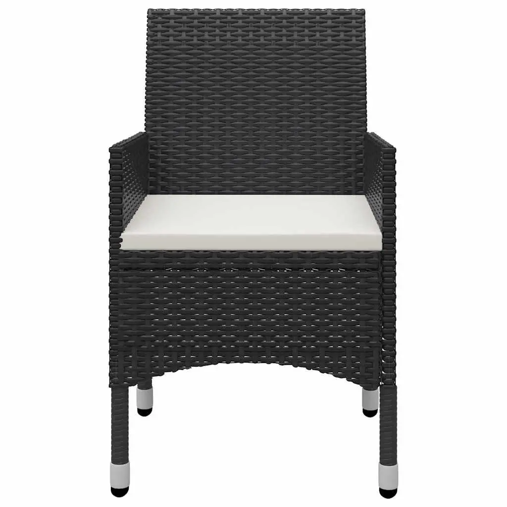 7 Piece Garden Dining Set Black Outdoor Table Chairs Rattan PE Patio Furniture