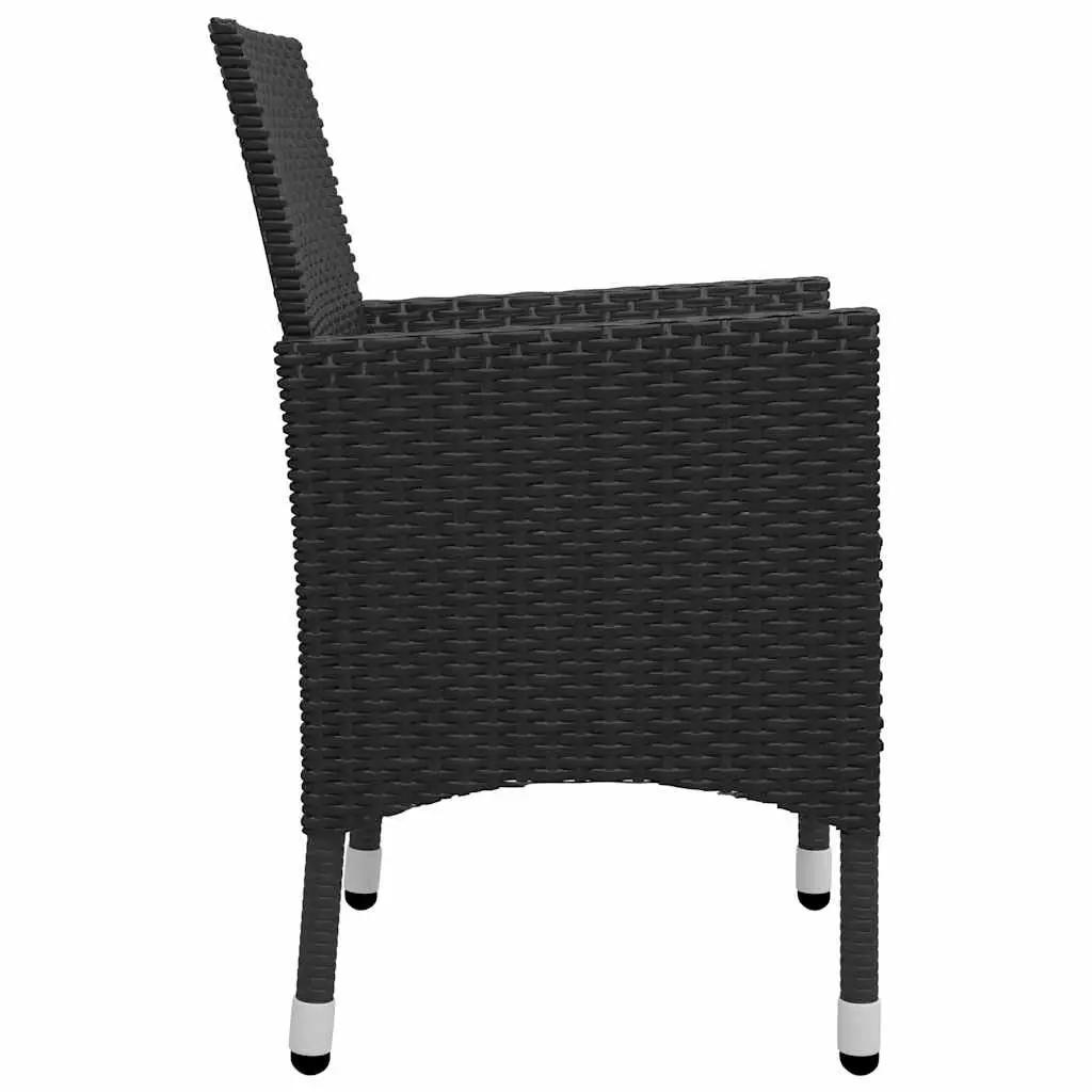 7 Piece Garden Dining Set Black Outdoor Table Chairs Rattan PE Patio Furniture