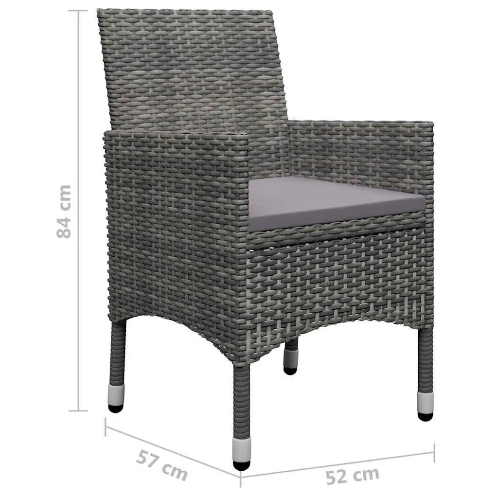 7 Piece Garden Dining Set Acacia Wood Table Chairs Grey Outdoor Furniture