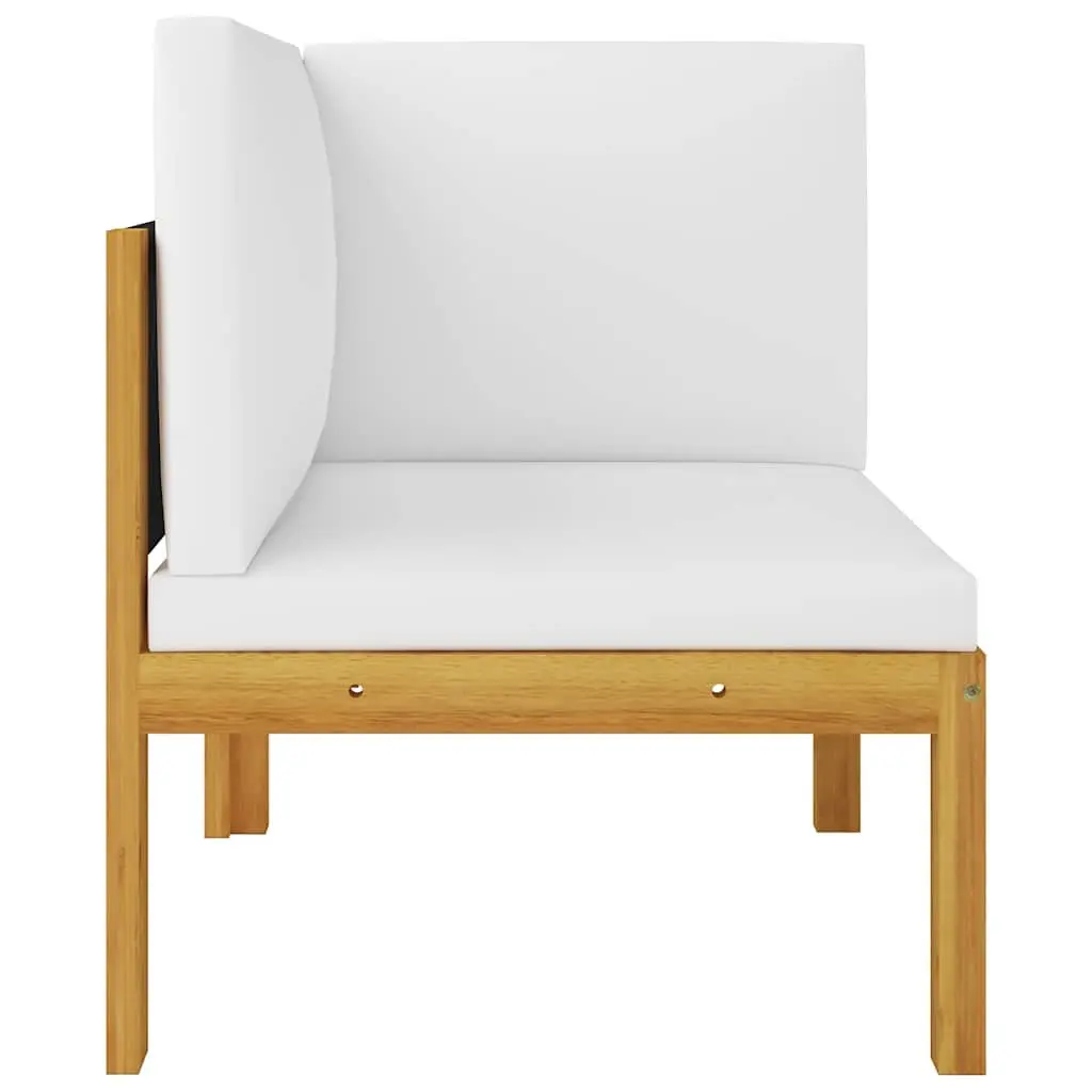 2-Seater Garden Bench Rope Weave Backrest Outdoor Seating Cream Cushions