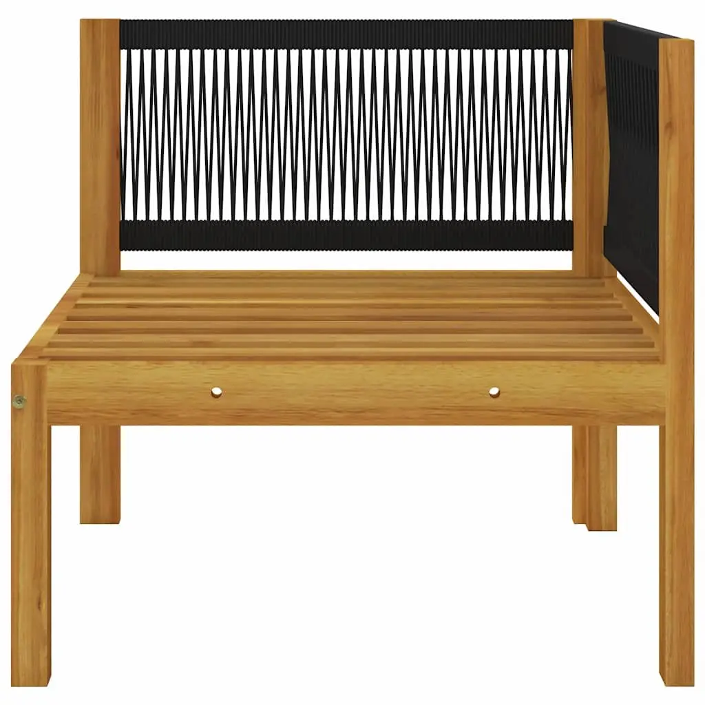 2-Seater Garden Bench Rope Weave Backrest Outdoor Seating Cream Cushions