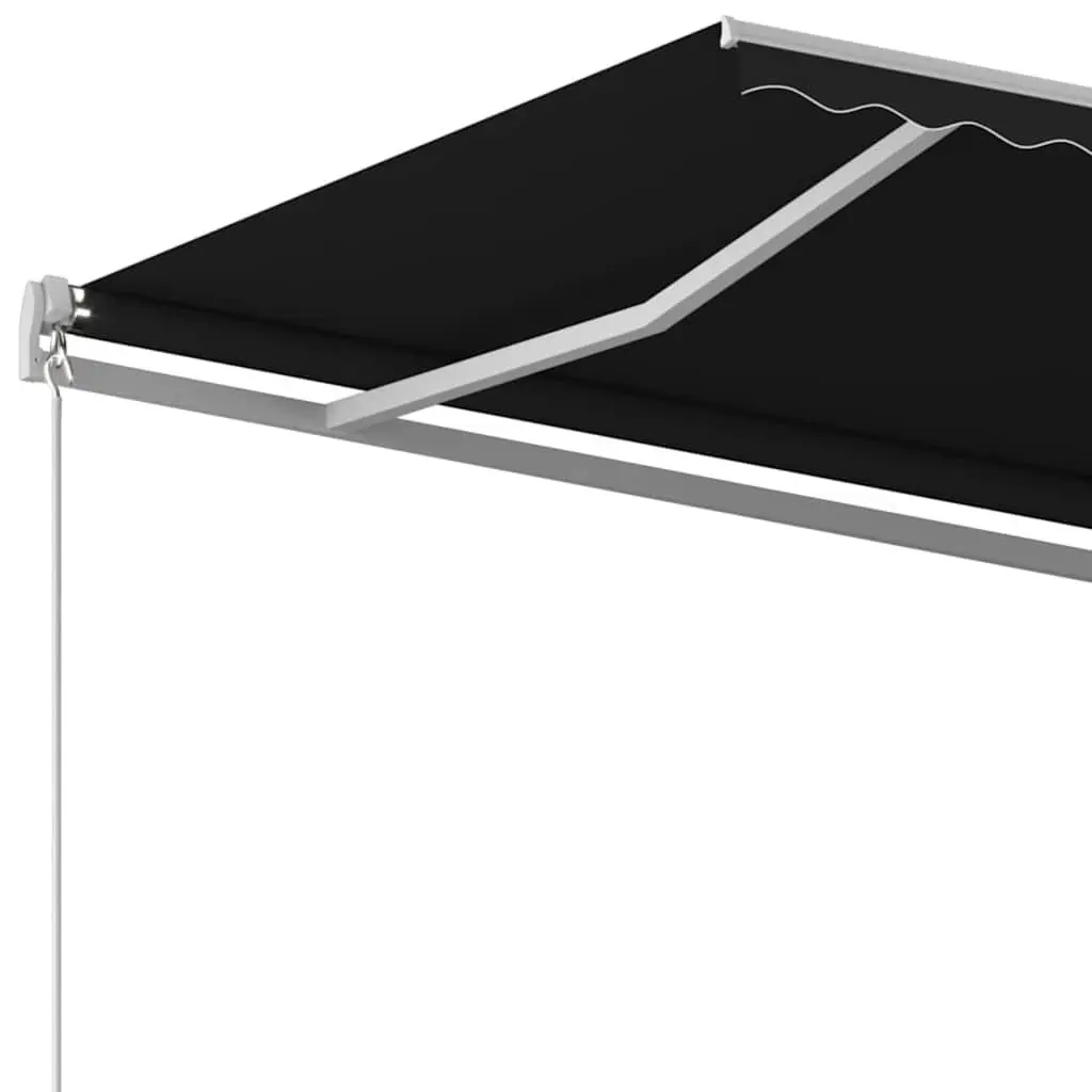 Retractable Awning Outdoor Sun Shade 400x350 cm Anthracite Rust-resistant Aluminium Frame High-density Polyester Fabric