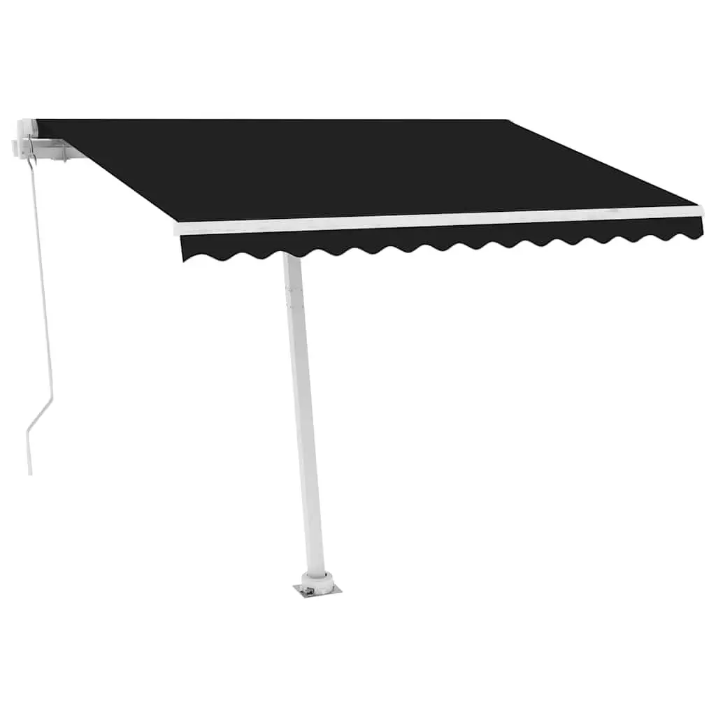 Freestanding Manual Retractable Awning 300x250 cm Anthracite Outdoor Patio