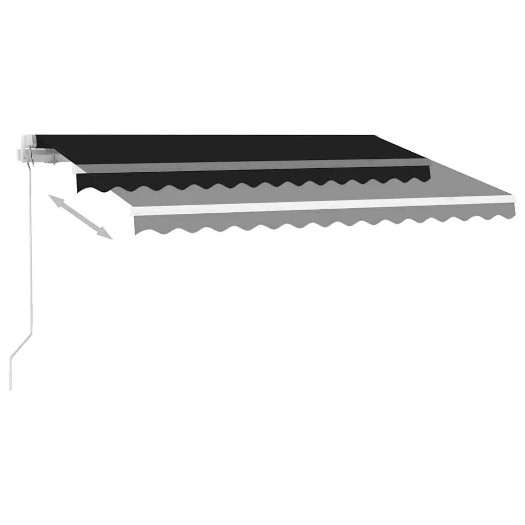 Freestanding Manual Retractable Awning 300x250 cm Anthracite Outdoor Patio