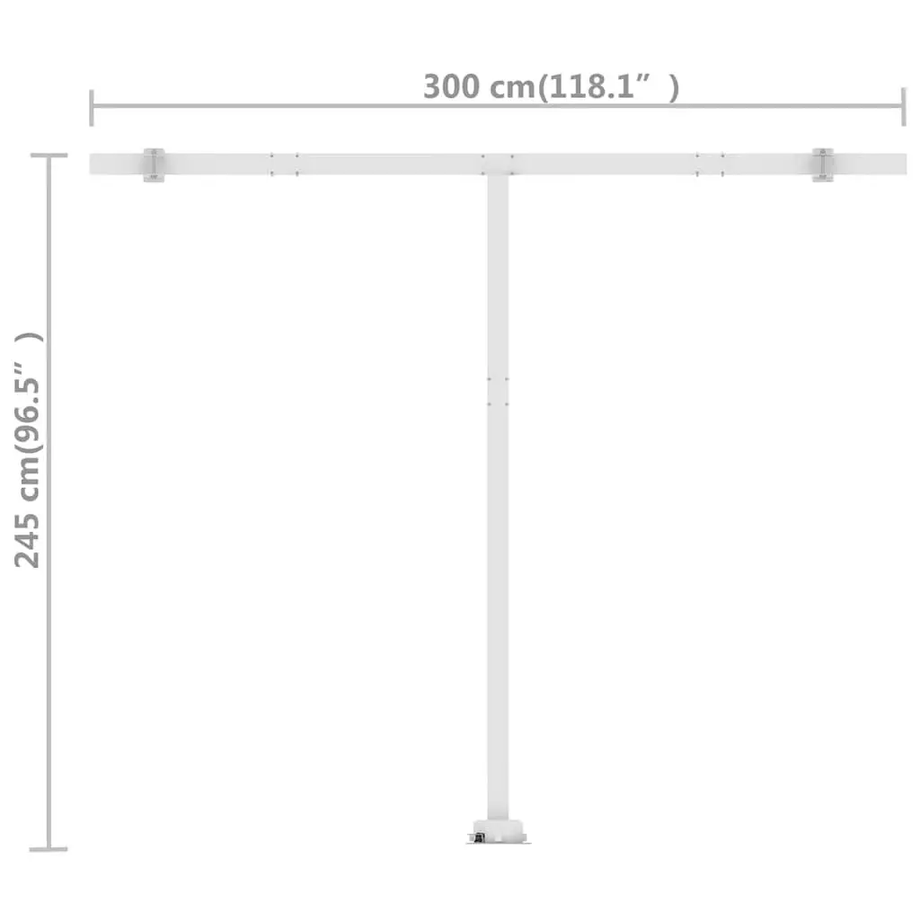 Freestanding Manual Retractable Awning 300x250 cm Anthracite Outdoor Patio