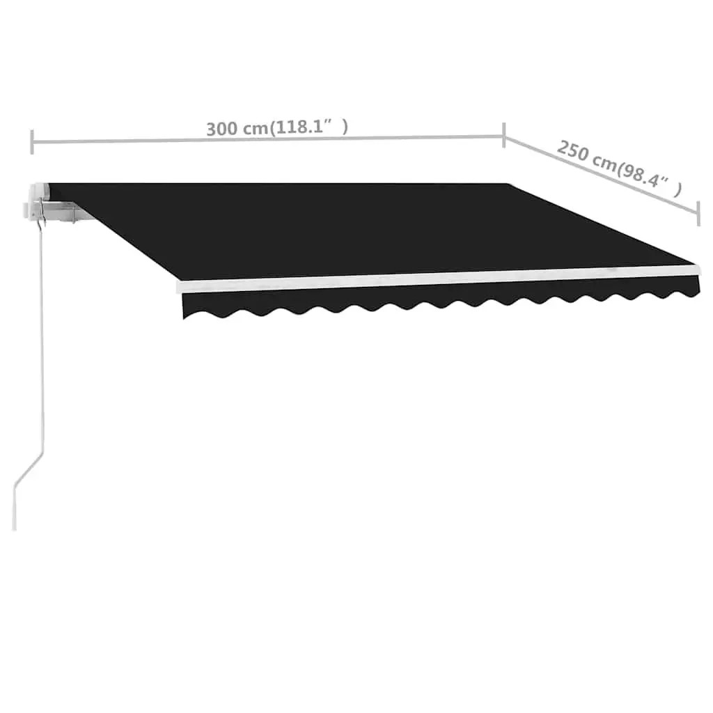 Freestanding Manual Retractable Awning 300x250 cm Anthracite Outdoor Patio