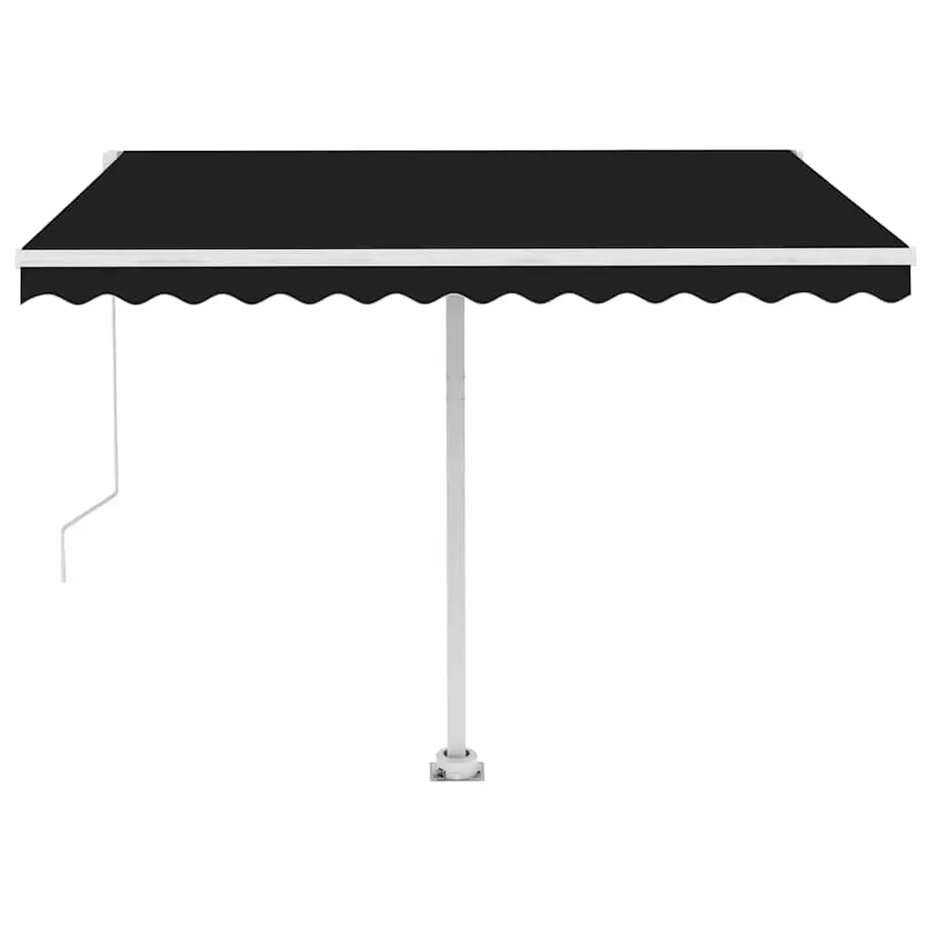 Freestanding Manual Retractable Awning 300x250 cm Anthracite Outdoor Patio