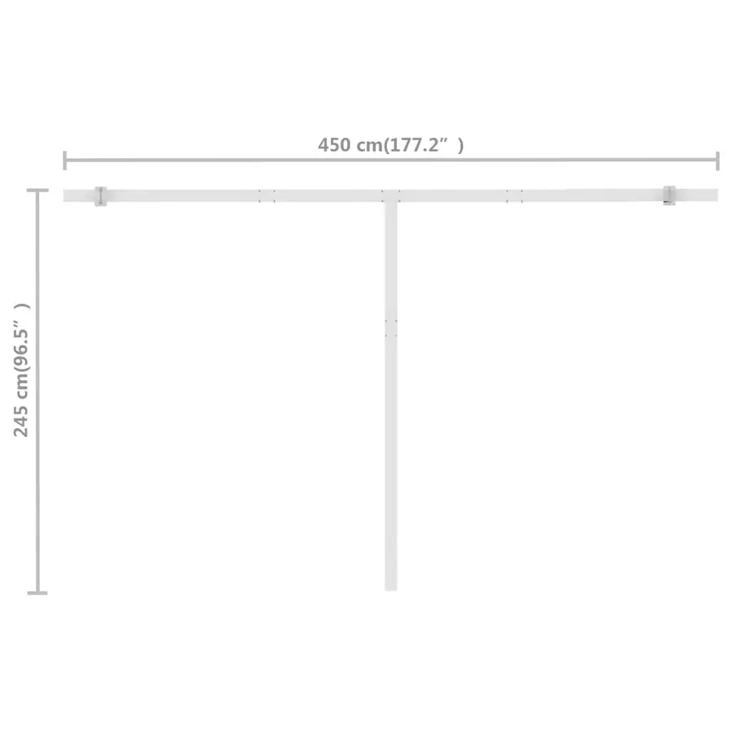 Freestanding Manual Retractable Awning 400x300cm Outdoor Patio Sun Shade Blue
