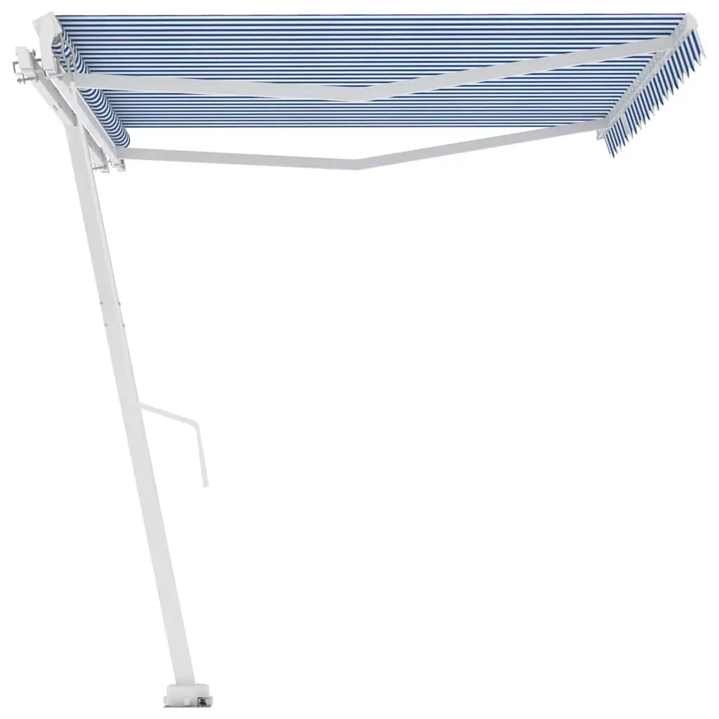 Freestanding Manual Retractable Awning 400x300cm Outdoor Patio Sun Shade Blue