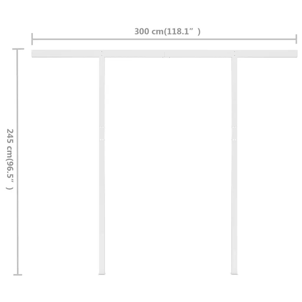 Manual Retractable Awning 3x2.5m Patio Garden Sun Shade Outdoor Canopy Posts
