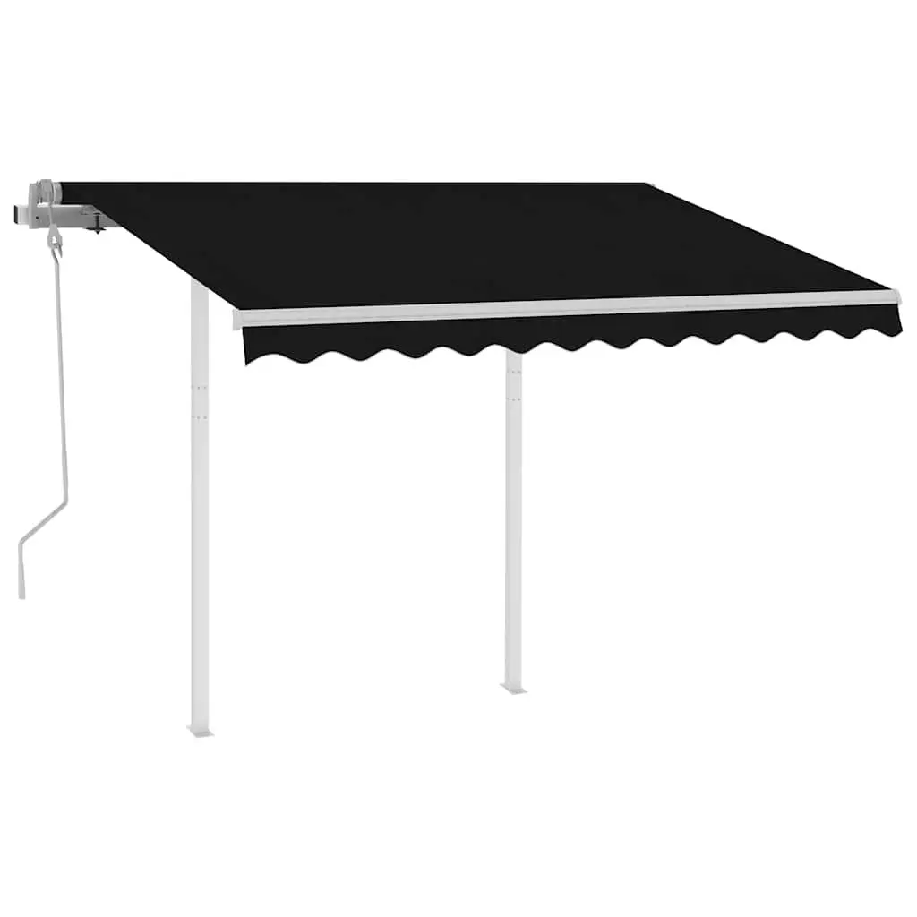 Manual Retractable Awning 3x2.5m Patio Garden Sun Shade Outdoor Canopy Posts