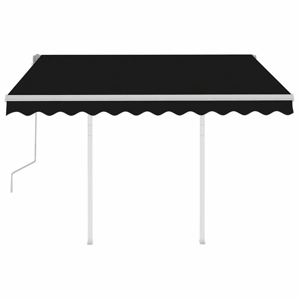 Manual Retractable Awning 3x2.5m Patio Garden Sun Shade Outdoor Canopy Posts