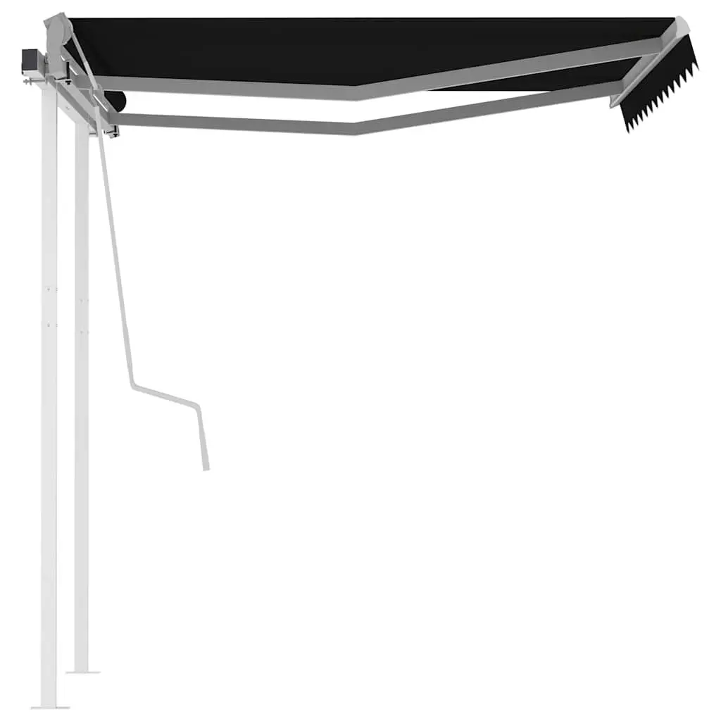 Manual Retractable Awning 3x2.5m Patio Garden Sun Shade Outdoor Canopy Posts