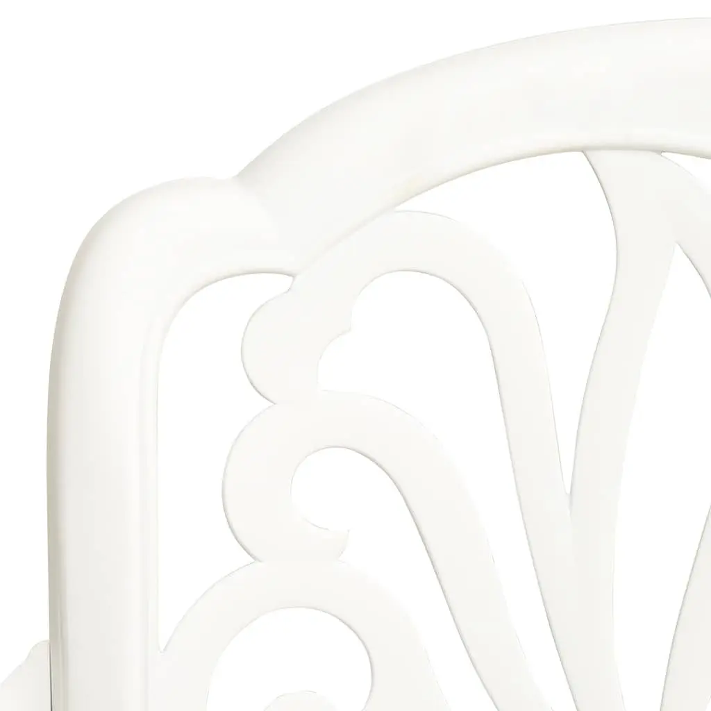 3 Piece Bistro Set Cast Aluminium White Outdoor Garden Furniture